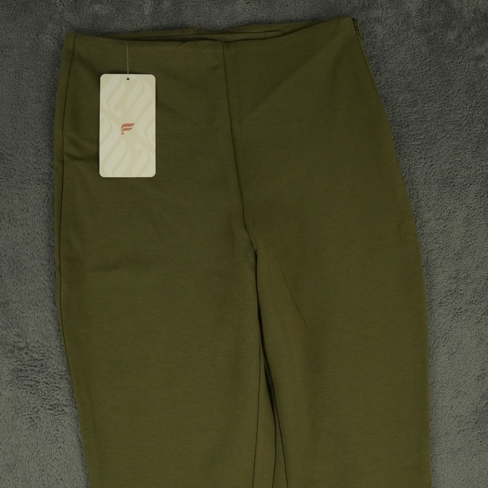 Fabletics Ponte Skinny Zip-Split Pant Women S Tall Olive Green High Rise